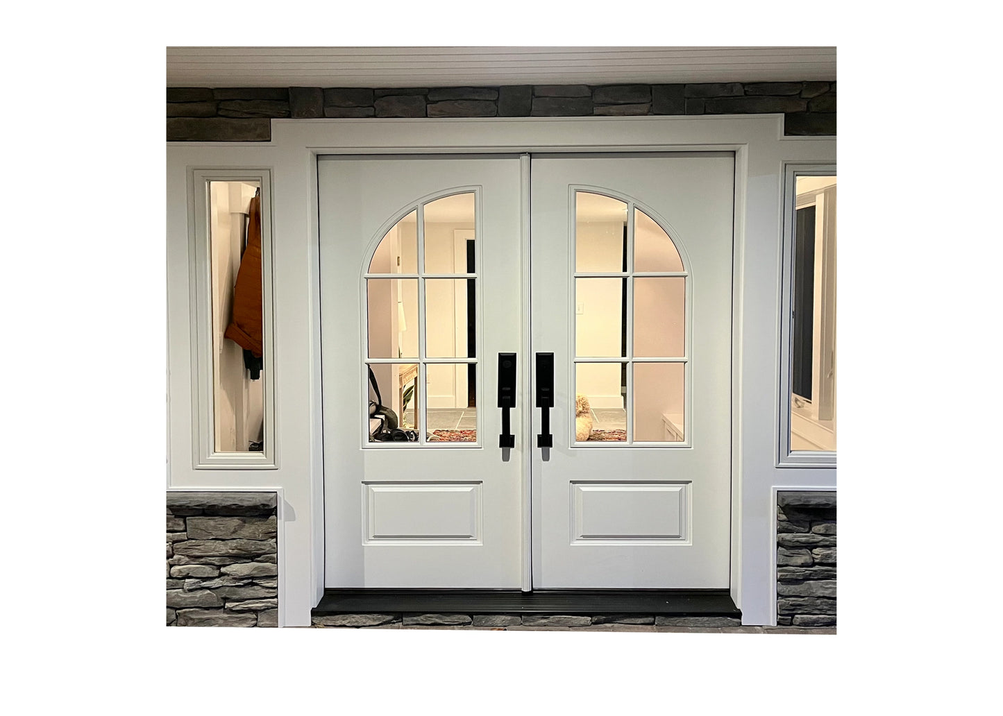 Classic French 6 Lite Quarter Circle Double Doors