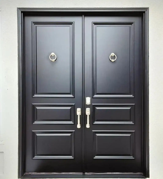 Solid Double Doors with Applied Moldings