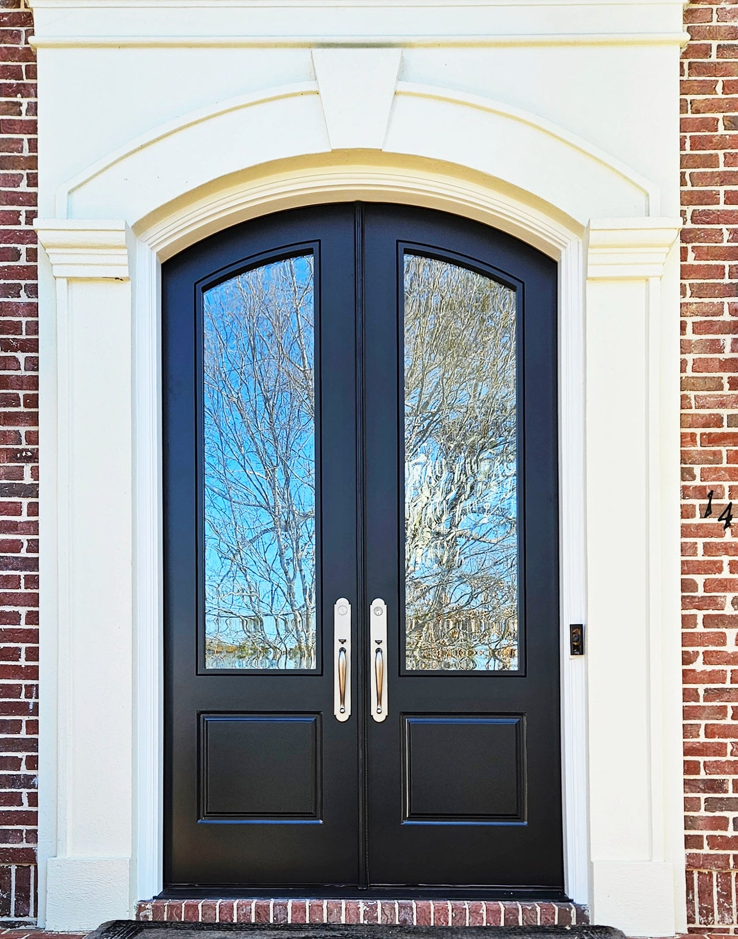 Modern French Segmented Radius Double Doors