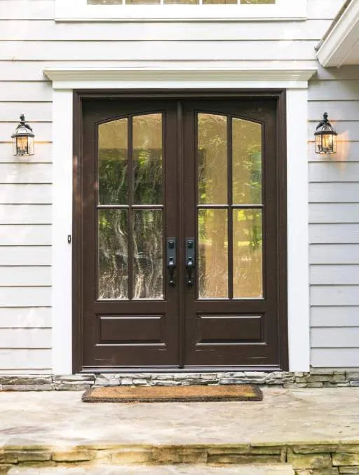 Classic French 4 Lite Eyebrow Glass Double Doors