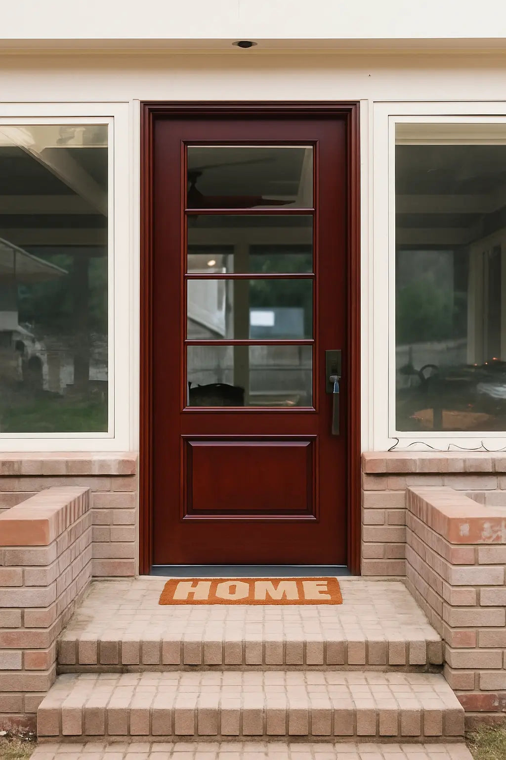 Modern French Farmhouse Horizontal 4 Lite Single Door