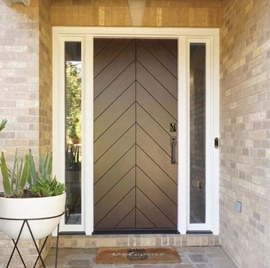 Solid Modern Chevrons Design Single Door