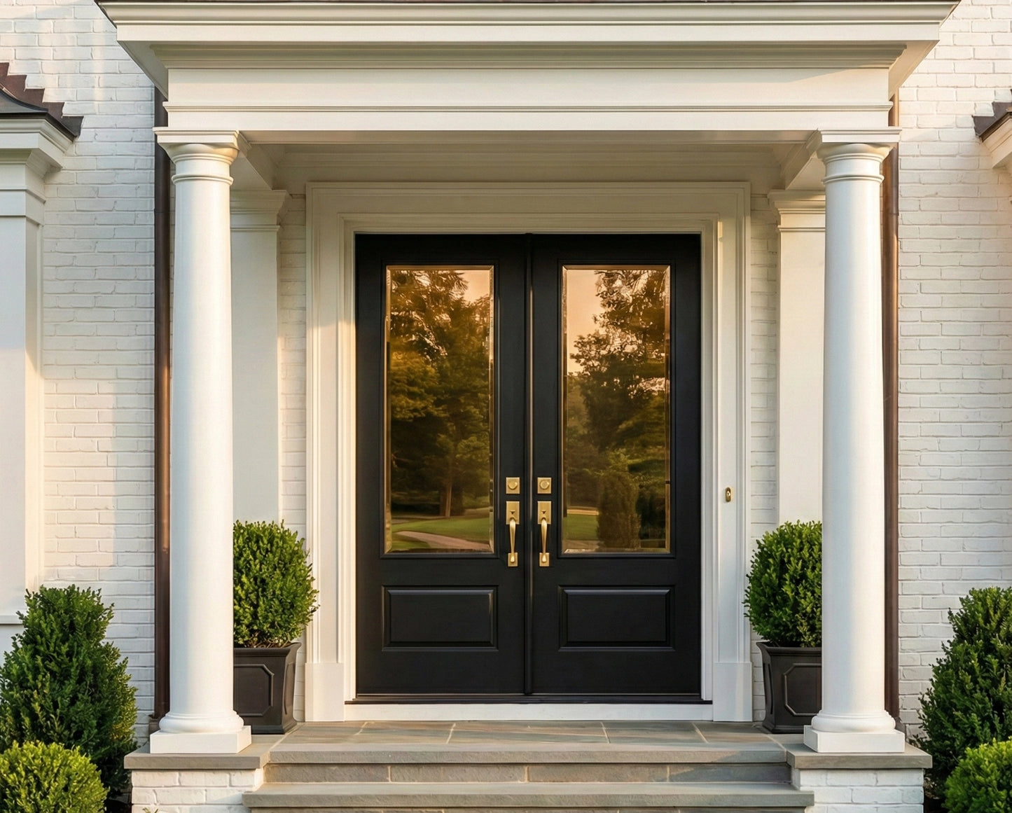 Modern French Three Quarter Lite Double Doors