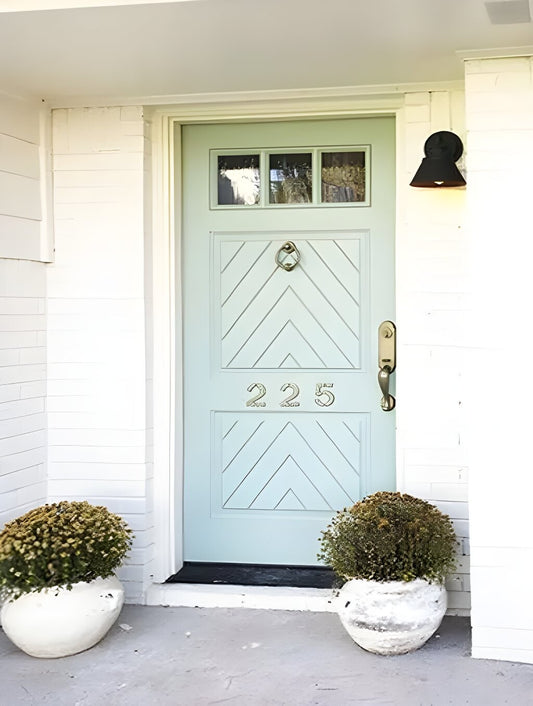 Craftsman Chevrons Design 3 Lite Solid Single Door