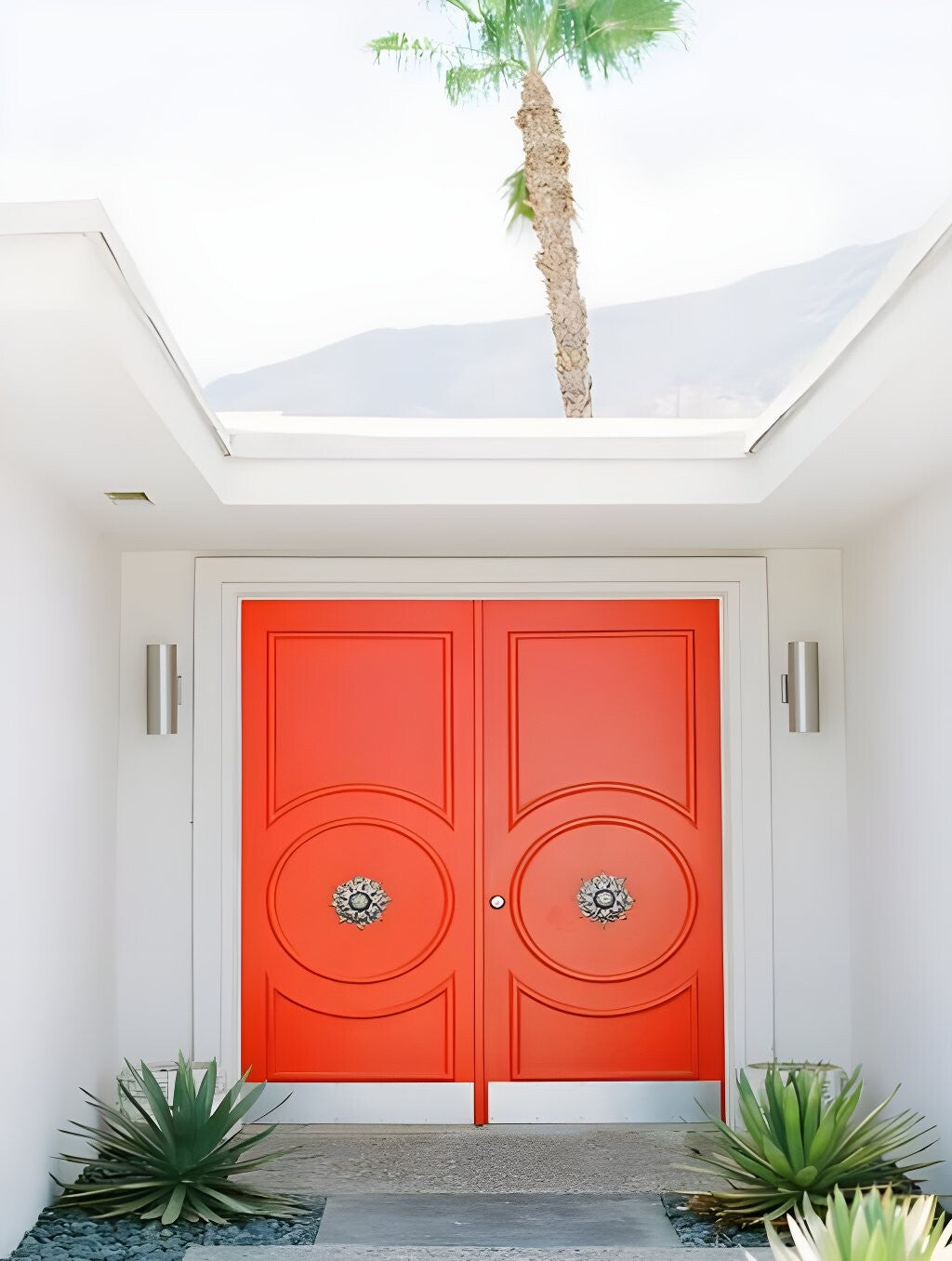 Solid Double Doors with Applied Moldings