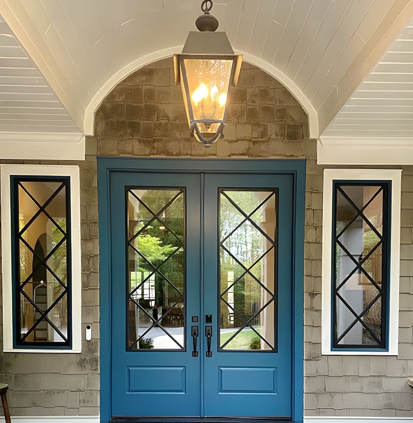 Modern French Diamond Double Doors