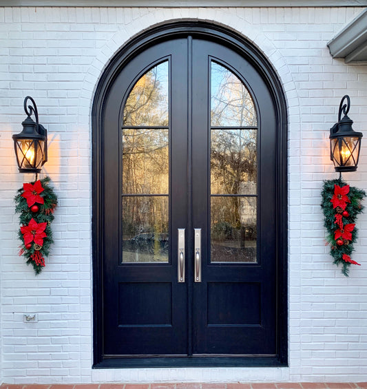Modern French Arched 3 Lite Double Doors