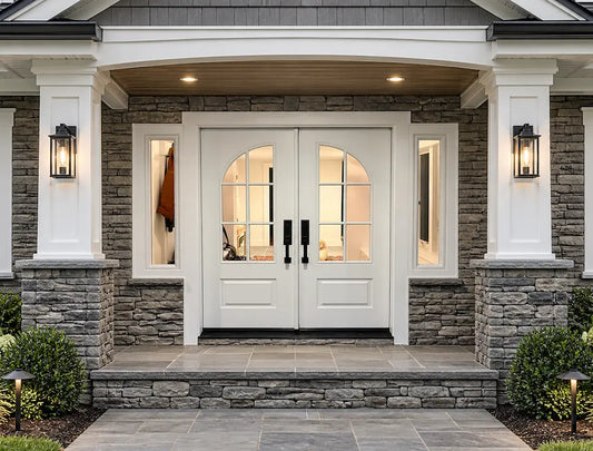 Classic French 6 Lite Quarter Circle Double Doors