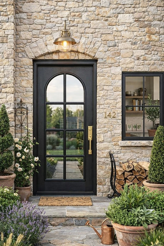 Classic French 8 Lite Radius Glass Single Door