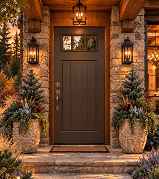 Craftsman Planked 3 Lite Solid Single Door