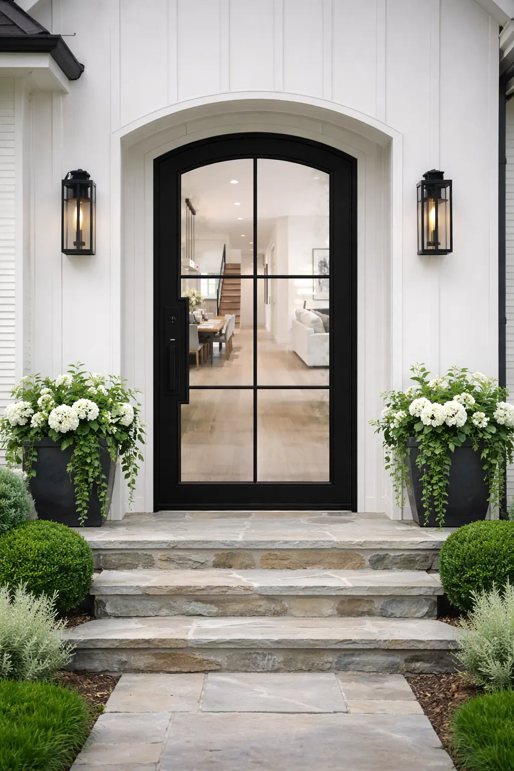 Factory French 6 Lite Segment Radius Single Door