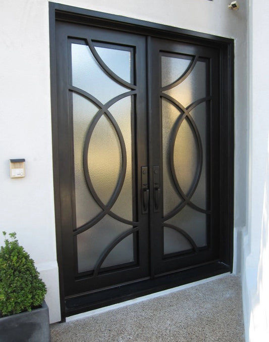 Modern Swirl Double Entry Doors