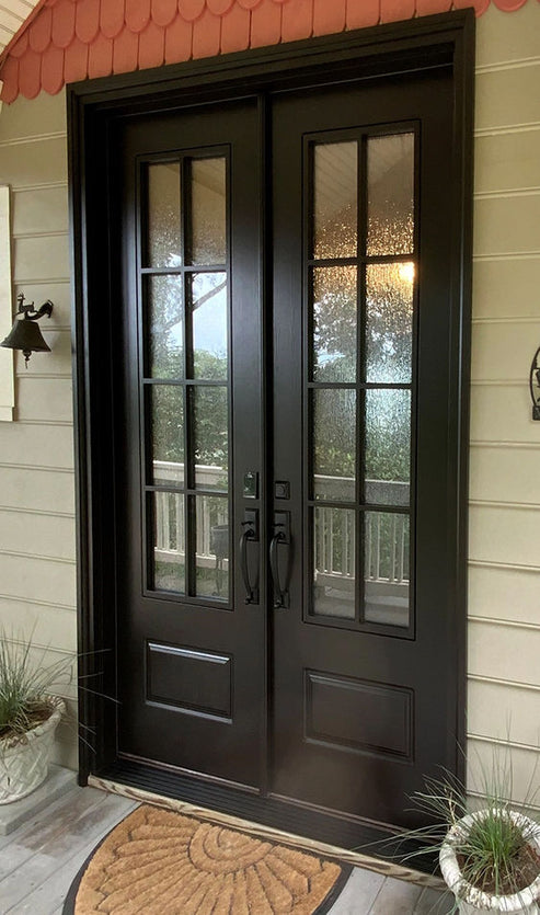 Custom Classic French 8 Lite Glass Double Entry Doors – Masterpiece Doors