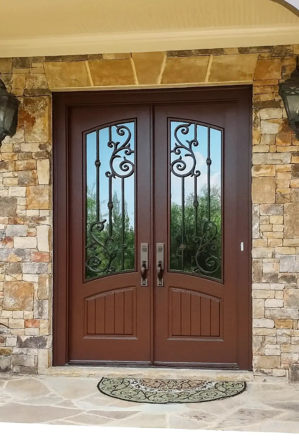 Iron Orleans Double Doors with Planked Panels