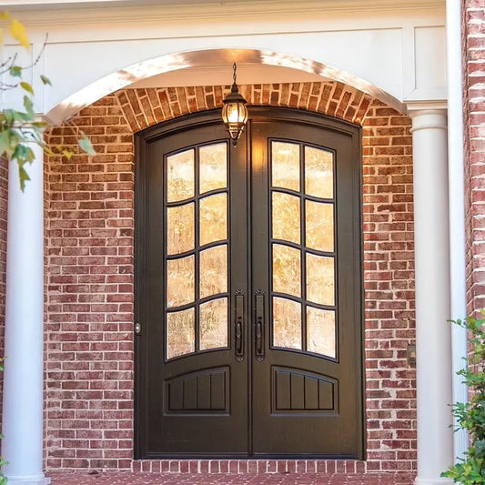 Classic French Bell Swag 8 Lite Segment Radius French Doors