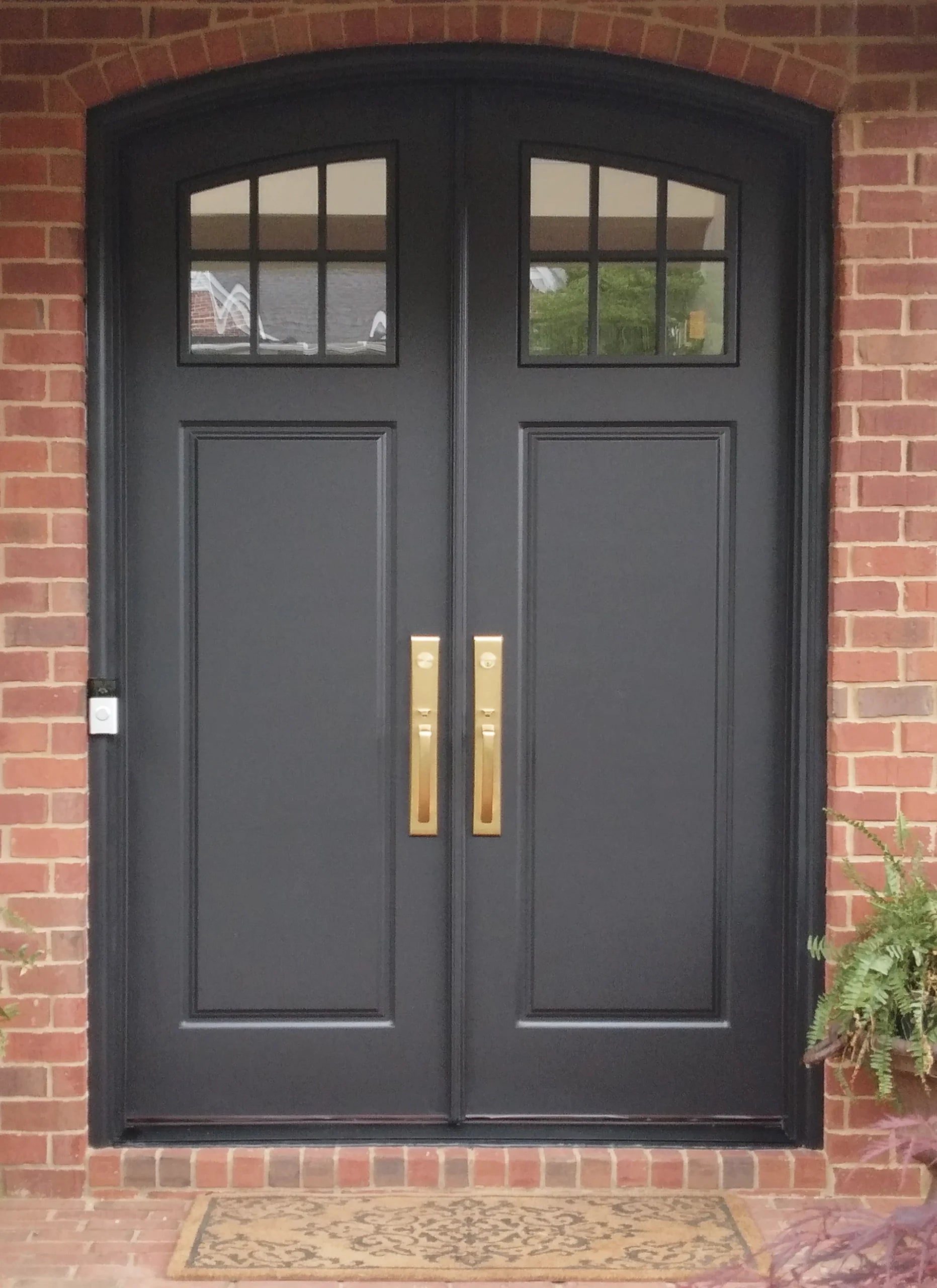 Custom Craftsman Segmented Radius 6 Lite Double Doors – Masterpiece Doors