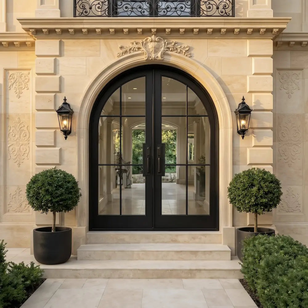 Factory French 6 Lite Arched Double Doors