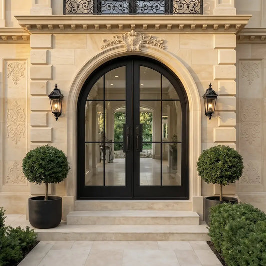 Factory French 6 Lite Arched Double Doors