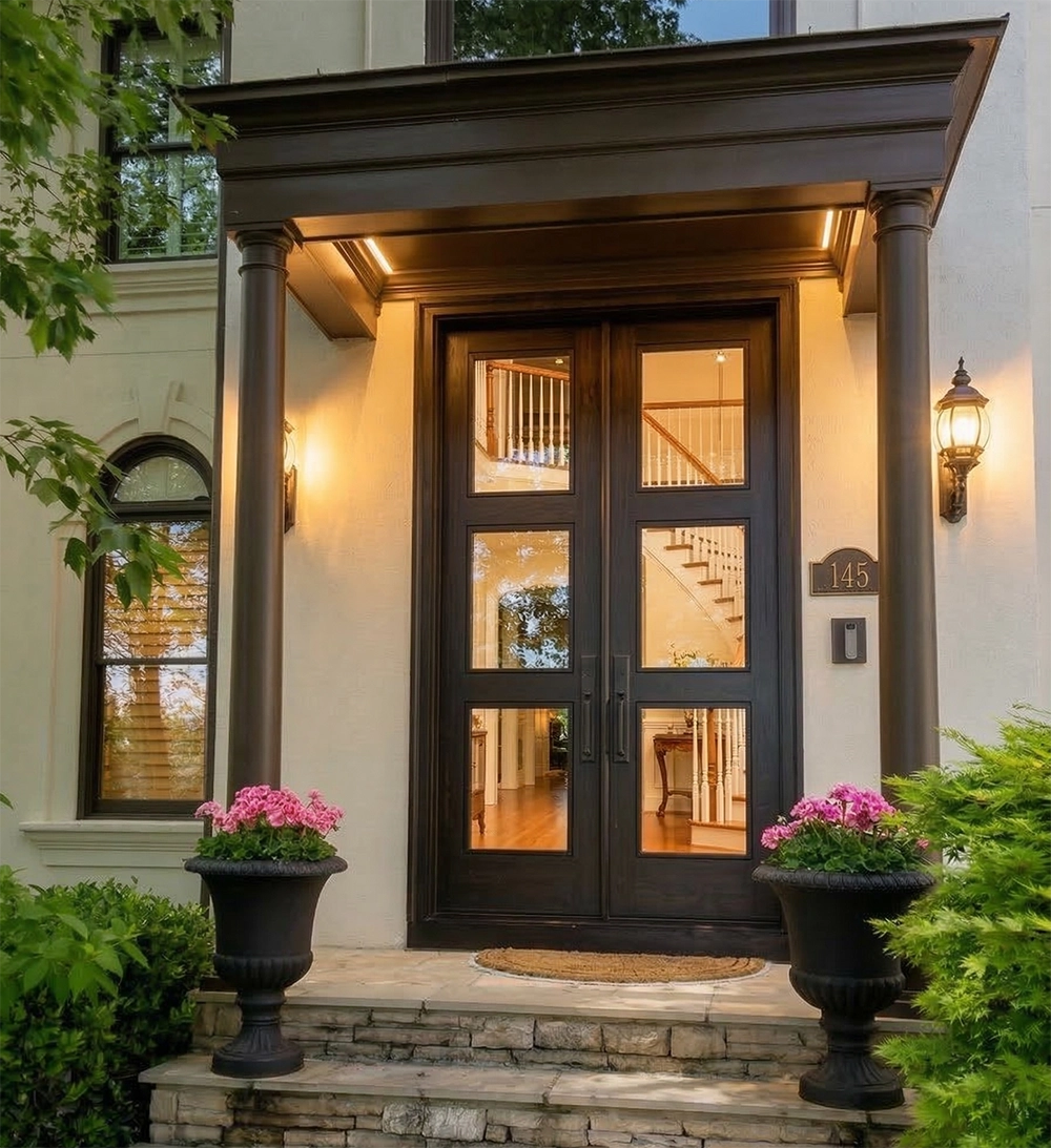 Modern 3 Lite Double Doors