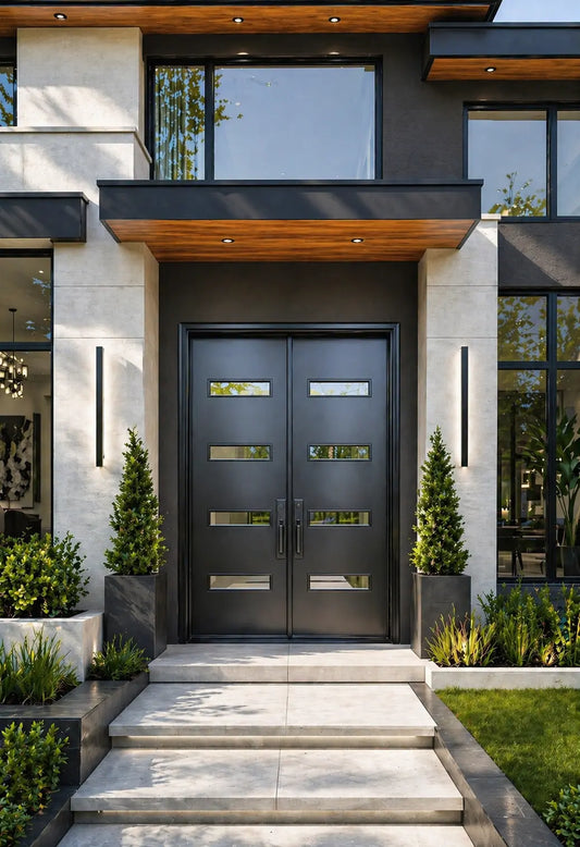 Modern 4 Lite Double Doors