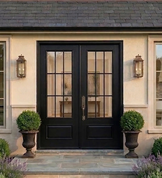 Modern French Farmhouse 9 Lite Double Doors
