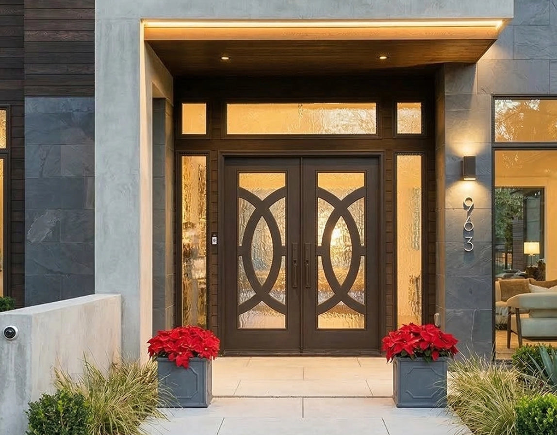 Masterpiece Ring Double Doors with a Modern home 