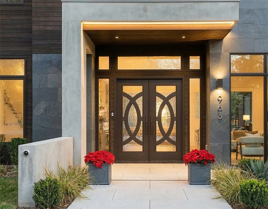 Masterpiece Ring Double Doors with a Modern home 