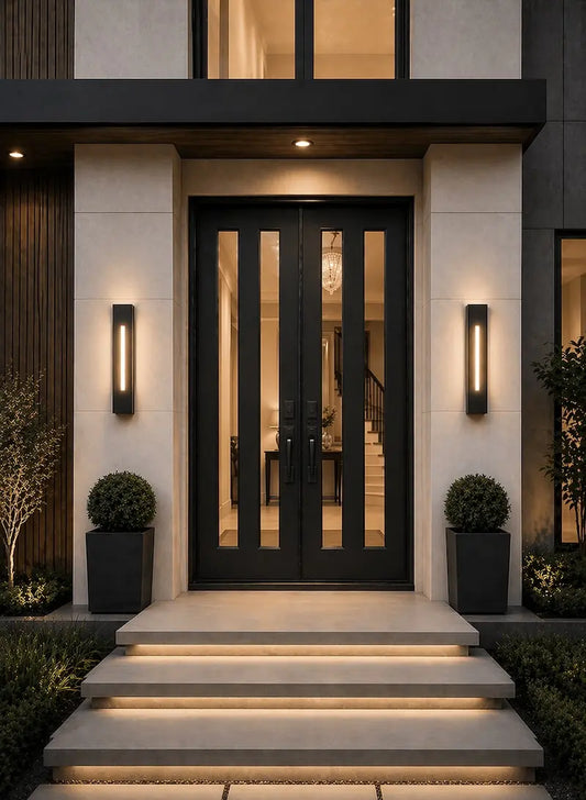 Modern 2 Vertical Lite Double Doors
