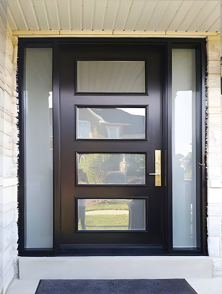 Custom Modern 4 Lite Single Entry Door – Masterpiece Doors